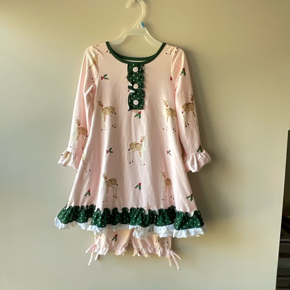 SweetHoney Pink and Green Ruffled Dress
